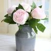 Flores decorativas de seda rosa artificial para la boda/decoración de la casa Bride ramo de ramo de ramo polo corto