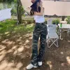 Jeans féminins 2024 Streetwear Camouflage Femme High Waist Trend Tenders Korean Fashion Cargo Pants Y2k Straight Baggy