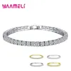 Classico Shining Singlemultiple Righe Braggle di Rhinestone per donne 925 Sterling Silver Gold Gold Bracciale Tennis Bracciale 240423 240423