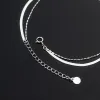 Ankiety Wantme 925 Sterling Silver Prosta moda podwójna wąż kość fasolka Urok Karka dla kobiet plaża Urocze stopy Akcesoria biżuterii