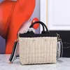 Hot Selling Grass Woven Bag Beach Bag Icare Maxi Designer äkta läderstrån Tygväska Kvinnor lyxig gräs vävt grönsakskorg enskild axelväska crossbody väska