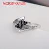 Bands 925 Sterling Silver Needle Engagement Ring Fashion Jewelry Classic Style Austrian Crystal Prong Setting Women Girls Wholesale