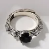 Кластерные кольца S925 Серебряное серебро для женщин Мужчины Мода Древний вечный ротан