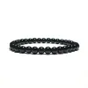 Brins notation minimaliste Bracelet en pierre d'obsidienne Men 4/6/8/10 / 12 mm noir lisse Braslet Braslet Meditation bijoux Brazalete noir