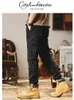 Pantaloni da uomo Lavati 2024 Spring e autunno Stagione American Fede Slim Fit Slip Casual 9-Point Black Work per uomini