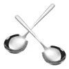 Spoons 2 Pcs Serving Spoon Big Soup Stainless Steel Tablespoon Long Handled Metal