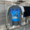 Europa Hiszpania Nowy przyjazd 24ss Spring Summer Heavy Made świąteczne niebieskie niebo białe chmury nadruku t -shirt mężczyzn designerka koszulka Tshirt 0423