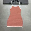 Fashion Summer Women Dress Striped Letter Dress Sling Vest Dresses Luxury Designer Sexy Slim Daily Casual Tank Knitted Kktfx