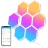 Förvandla ditt utrymme med lätta paneler RGBIC Hexagon LED Wall Lights - WiFi Smart Home Decor Creative Wall Lights With Music Sync - Fungerar med Alexa Google Assistant