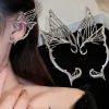 Ohrringe Silber plattiert Metall Elf Ohrhaufen Schmetterling Ohrklammern für Frauen Edelstahl Fairy Clip Ohrringe Hochzeit Mädchen Schmuck Geschenke