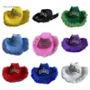 Beretti Fashion Rolled Brims Cappelli da cowboy con peluche Woman Banquets Cappello da festa XXFD