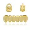 Cross shaped heart-shaped single tooth bottom smooth hip-hop braces 18k electroplated Halloween jewelry