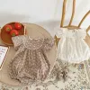 Flower Flower Newborn Girl Rompers Summer Bambini Abbigliamento Ruffles Rompersuit da gioco per il bambino 024m