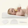 Travesseiro bebê sono posicionador bassinet branco travesseiro de cunha de bebê prevenir a cabeça plana anti -refluxo