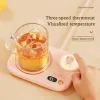 Makers Lovely Cat 3 Gear Temperature 8 Hours Autooff Coffee Milk Water Mug Warmer Heating Cup Coaster Mat with Night Light Cup Heater