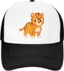 Шариковые шапки милый тигр Heart Trucker Hat Cap для детей для детей, девочки, легкий, регулируемый бейсбол для Snapback Baseball