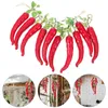 Decorative Flowers 2 Strings Simulation Red Long Pepper Farmhouse Decor Models Garland Fruit Vegetable Foam Adornment Child Home