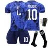 Soccer Men's Usa Kit Blue 10 Pulicic 8 Mckeny 13 Morris Jersey