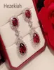 Hezekiah S925 Orecchini di fiori in argento sterling di alta qualità Temperamento aristocratico Orecchini per le orecchini per le orecchini zirconi rossi 7696393