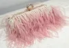Luxy Moon Ladies Pink Handbag Pearl Clutch Bag Luxury Design Women Wedding Purse Feather Shoulder Messenger Bag ZD15091389806