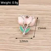 Charmes 5pcs 12x15 mm en alliage mignon en alliage en alliage Rose Pendants à fleurs pour boucles d'oreilles Bracelets bricolages bijoux de fabrication d'accessoires de fabrication