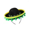 Bérets drôle mexicain mini chapeau sombrero avec bandeau de carnaval chapeaux accessoires