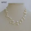 Natural Freshwater Pearl Necklace For Women Baroque Pearl Layered Choker Fashion Gold Plated Jewelry Accessories Clasp 240412