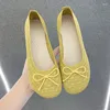 Casual Shoes Women Round Toe Shallow Flat Mesh Loafers Soft Bottom Ballet Flats Classic Moccasins Knit Dress Ballerina Q08