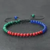 Strons Nouveaux perles de ligne noire de malachite 4 mm Bracelet Bracelet Palestine Russie National Flag Bangle Chain Bijoux Pulsera Gift For Patriot
