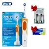 Heads Oral B D12 Electric Toothbrush 2D Vitality Rechargeable Tooth Brush 1 Refill With 4 Free Bamboo Charcoal Repalcement Brush Heads