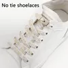 Pièces de chaussures Pas de cravate Shoelace Press Lock Lock Shoelaces sans cravates fleur de cajou coulant Lacets élastiques sportiels adultes adultes de 8 mm d'épaisseur tennis
