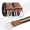 Ceinture de chaîne de taille Borne de couleur multicolaire jeune étudiante boucle boucle tissée ceinture décontractée toile élastique élastique extensible courroie extensible stempe web sobre y240422