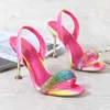 Dress Shoes Low Sandals Woman Leather Lady 2023 Clear Heels Large Size All-Match Suit Female Beige Low-heeled Stiletto New Elastic Ba H240423