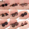 Pendientes de sementales boho geométrico vintage para mujeres moda joyas de acero inoxidable oraciones redondas pequeños pendientes femme