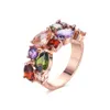 Tiktok Live -sändning av Mona Lisa Colorful Zircon Style Gold Plated Creative Ring _Lindewelry Linda Jewelry