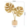 Dekorativa blommor 1pc Metal Artificial Leaf Ornament Golden Tropical Palm Home Table Decor Summer Wedding Party Decoration Fake Plant