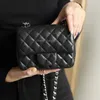 10A Bolsa de designer de replicação de nível superior Mini Retângulo Flap Bag Mini 17cm Mulheres Bolsa de Caviar Caviar Real Bolsa Black Bolsa Crossbody Saco de ombro Frete grátis CH019