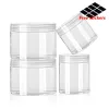 Bocaux 10pcs Capeur transparent rond bouche large bouche de rangement en plastique Jars Conteneur Canister Transparent Travel Bott