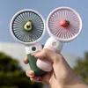 Andere apparaten mobiele telefoon houder handheld fan buiten draagbare hoge wind voeding mini creatief desktop fruit elektrische ventilator J240423