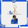 Andra heminredning Keychains Kpop TWS Keyring Sparkling Blue Acrylic Figure Keychain Pendant Bag Accessories Dohoon Shinyu Kyungmin Ha DHXM5