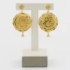 Äthiopien goldplattierte Halskette Kette für Frauen Design kühne Ohrringe 18k Gold Farbe Lady Elegant Abend Party Schmuck Geschenk 240423