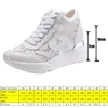 Freizeitschuhe Fujin10cm 7cm Luftgitter echte Leder Frauen Chunky Sneakers Plattform Keil Sommer Beathable Ladies Comfy Luxus