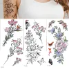 Tatueringar 3st vattentät tillfällig tatuering klistermärke blomma rose flashfjäril