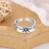 Cluster anneaux 925 Sterling Silver Star esthétique ouverte aux femmes Bijoux de mariage de luxe Femme tout bijoux