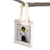 Sacs à provisions décontractées Beautifier Black Shopper Lady Canvas Tote Handsbag Reusable Cartoon Fashion African Girl Sac pour femmes