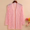 Women's Jackets Female Long-sleeved Sun Protection Clothes Air Conditioning Shirts 2024 Summer Women Loose Openwork Lace Cardigan Thin Coat