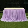 Tutu tule tafel rok elastisch gaas tafels tafelkleed voor bruiloftsfeestdecoratie home textielaccessoires