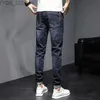 Kvinnors jeans vår och sommar mörkblå casual varor denim hajuku modedesigner kläder mens ultratunna pojkvän mens jeans byxor yq240423