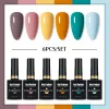 Kits Parkson unhas Gel Polish Conjunto de 6pcs/kit Glitter Color Series Vernis semi -permanente seco por lâmpada LED de UV 12 ml arte de unhas