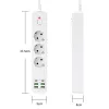 Hubs European Plug Extension Usb Power Strip with Overload Protection 4usb 2type C Charger Hub 2m Extension Socket Switch